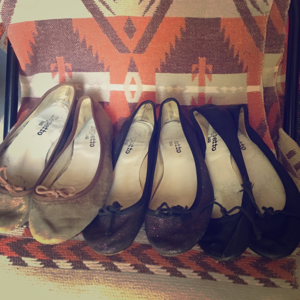 3 pair of Repetto ballet slippers